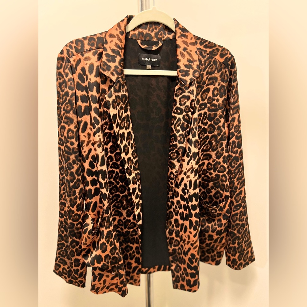 Sugarlips Leopard Print Blazer, Size M